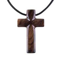 Wood Cross Necklace, Hand Carved Wooden Cross Pendant, Christian Jewelry for Men, One of a Kind Gift for Him