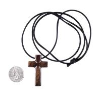 Wood Cross Necklace, Hand Carved Wooden Cross Pendant, Christian Jewelry for Men, One of a Kind Gift for Him