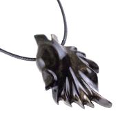 Wolf Necklace, Hand Carved Wooden Wolf Pendant for Men or Women, Spirit Animal Totem Woodland Jewelry