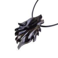 Wolf Necklace, Hand Carved Wooden Wolf Pendant for Men or Women, Spirit Animal Totem Woodland Jewelry