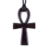 Large Ankh Pendant, Wood Egyptian Ankh Necklace, Wooden Cross Ankh Pendant, Mens African Jewelry, Gift for Him