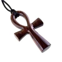 Large Ankh Pendant, Mens Wood Ankh Necklace, Wooden Egyptian Cross Ankh Pendant, African Jewelry