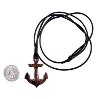 Anchor Necklace, Hand Carved Wooden Anchor Pendant, Handmade Nautical Jewelry, Gift for Him