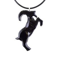Hand Carved Goat Necklace, Wooden Mountain Goat Pendant, Wood Capricorn Jewelry, Spirit Animal Gift