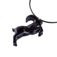 Hand Carved Goat Necklace, Wooden Mountain Goat Pendant, Wood Capricorn Jewelry, Spirit Animal Gift