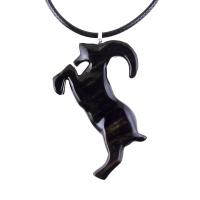 Hand Carved Goat Necklace, Wooden Mountain Goat Pendant, Wood Capricorn Jewelry, Spirit Animal Gift