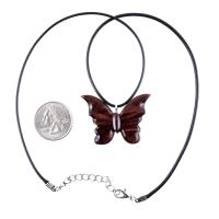 Butterfly Necklace, Hand Carved Wooden Butterfly Pendant, Insect Wood Jewelry, Gift for Her