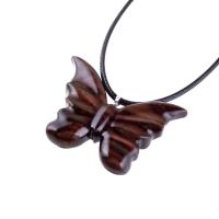 Butterfly Necklace, Hand Carved Wooden Butterfly Pendant, Insect Wood Jewelry, Gift for Her
