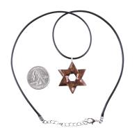 Hand Carved Wooden Star of David Pendant, Jewish Star Necklace for Men or Women, Wood Jewish Jewelry