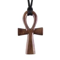 Wood Ankh Pendant, Hand Carved Egyptian Wooden Ankh Cross Necklace for Men or Women, African Jewelry Gift