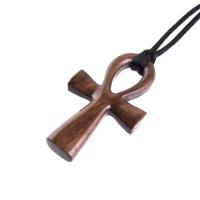 Wood Ankh Pendant, Hand Carved Egyptian Wooden Ankh Cross Necklace for Men or Women, African Jewelry Gift