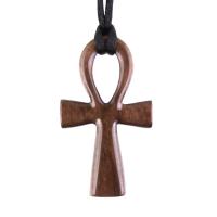 Wood Ankh Pendant, Hand Carved Egyptian Wooden Ankh Cross Necklace for Men or Women, African Jewelry Gift