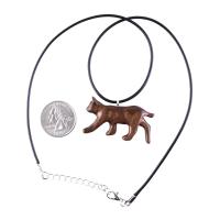 Hand Carved Lynx Pendant, Wooden Bobcat Necklace, Wildcat Totem Spirit Animal Handmade Wood Jewelry