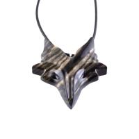 Celtic Fox Necklace, Hand Carved Wooden Fox Pendant for Men or Women, Totem Spirit Animal Gift for Him or Her, Wood Jewelry
