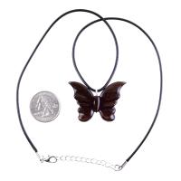 Butterfly Necklace, Hand Carved Wooden Butterfly Pendant, Insect Wood Jewelry, Gift for Her