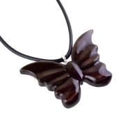 Butterfly Necklace, Hand Carved Wooden Butterfly Pendant, Insect Wood Jewelry, Gift for Her