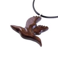 Hand Carved Duck Pendant, Wooden Mallard Necklace, Wood Bird Jewelry