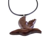 Hand Carved Duck Pendant, Wooden Mallard Necklace, Wood Bird Jewelry