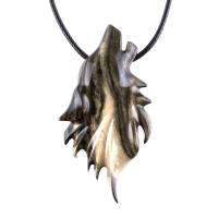 Wolf Necklace, Hand Carved Wooden Wolf Pendant for Men or Women, Spirit Animal Totem Woodland Jewelry