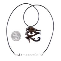 Eye of Horus Pendant, Hand Carved Wooden Eye of Ra Necklace, Egyptian Wood Jewelry