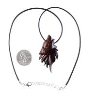 Carved Wolf Pendant, Wooden Wolf Necklace, Spirit Animal Totem, Handmade Wood Jewelry for Men or Women, One of a Kind Gift