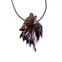 Carved Wolf Pendant, Wooden Wolf Necklace, Spirit Animal Totem, Handmade Wood Jewelry for Men or Women, One of a Kind Gift
