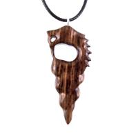 Nyami Nyami African Pendant, Hand Carved Tribal Necklace, Wood African Jewelry, Wooden Protection Amulet, Good Luck Charm