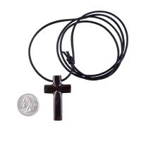 Wood Cross Necklace, Hand Carved Wooden Cross Pendant, Christian Jewelry for Men