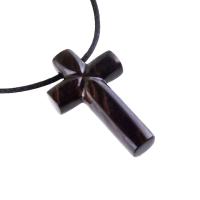 Wood Cross Necklace, Hand Carved Wooden Cross Pendant, Christian Jewelry for Men