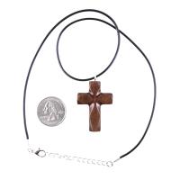 Handmade Wooden Cross Necklace for Men Women, Wood Cross Pendant, Hand Carved Christian Jewelry
