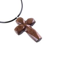 Handmade Wooden Cross Necklace for Men Women, Wood Cross Pendant, Hand Carved Christian Jewelry