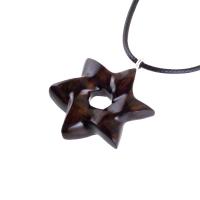 Star of David Pendant, Hand Carved Wooden Jewish Star Necklace for Men or Women, Wood Jewish Jewelry