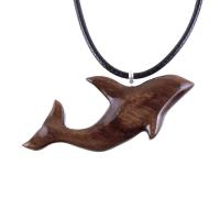 Wooden Orca Necklace, Hand Carved Killer Whale Pendant, Handmade Sea Animal Nautical Wood Jewelry