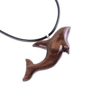 Wooden Orca Necklace, Hand Carved Killer Whale Pendant, Handmade Sea Animal Nautical Wood Jewelry