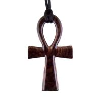 Large Ankh Pendant, Mens Wood Ankh Necklace, Wooden Egyptian Cross Ankh Pendant, African Jewelry