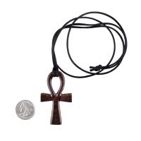 Large Ankh Pendant, Mens Wood Ankh Necklace, Wooden Egyptian Cross Ankh Pendant, African Jewelry