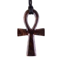 Large Ankh Pendant, Mens Wood Ankh Necklace, Wooden Egyptian Cross Ankh Pendant, African Jewelry