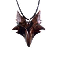 Hand Carved Wooden Fox Pendant, Celtic Fox Necklace for Men Women, Woodland Jewelry Gift