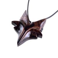 Hand Carved Wooden Fox Pendant, Celtic Fox Necklace for Men Women, Woodland Jewelry Gift
