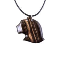 Wooden Panther Pendant, Hand Carved Jaguar Head Necklace, Cougar Mountain Lion Puma Spirit Animal Totem Wood Jewelry for Men Women