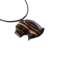 Wooden Panther Pendant, Hand Carved Jaguar Head Necklace, Cougar Mountain Lion Puma Spirit Animal Totem Wood Jewelry for Men Women