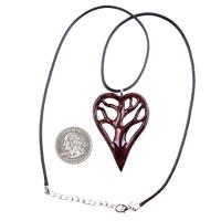 Hand-Carved Wooden Heart Necklace with Tree of Life – Unique and Stylish 5th Anniversary Wood Gift for Wife