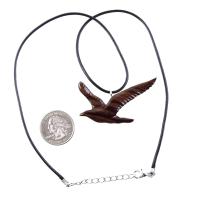 Wooden Seagull Pendant, Hand Carved Bird Necklace, Wood Jewelry, One of a Kind Gift for Her Him
