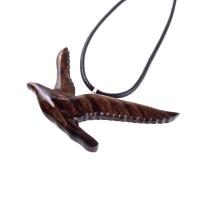 Wooden Seagull Pendant, Hand Carved Bird Necklace, Wood Jewelry, One of a Kind Gift for Her Him