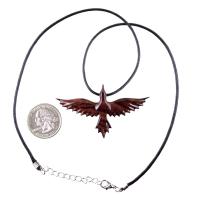 Hand Carved Raven Necklace, Wooden Crow Pendant, Wood Bird Pendant, Raven Totem Jewelry for Men or Women