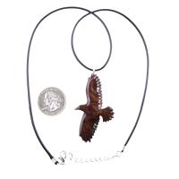 Hand Carved Raven Necklace for Men or Women, Wooden Crow Pendant, Totem Wood Bird Jewelry Gift for Her Him