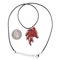 Wooden Fox Pendant, Hand Carved Fox Necklace, Totem Spirit Animal Jewelry Gift for Men Women