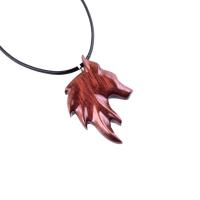 Wooden Fox Pendant, Hand Carved Fox Necklace, Totem Spirit Animal Jewelry Gift for Men Women