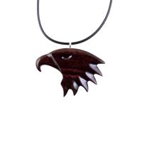 Eagle Necklace, Hand Carved Wooden Bird of Prey Pendant, Totem Wood Jewelry, One of a Kind Gift for Him