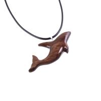 Wooden Orca Necklace, Hand Carved Killer Whale Pendant, Handmade Sea Animal Wood Jewelry, Nautical Gift for Men Women